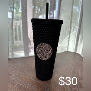 Black rhinestone tumbler